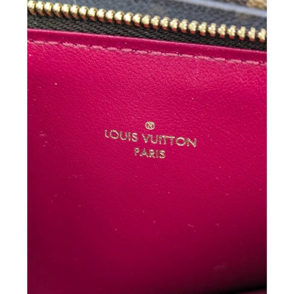 Pre-owned Louis Vuitton Monogram Pochette Felicie Chain Wallet Brown Fuchsia - Picture 12 of 14